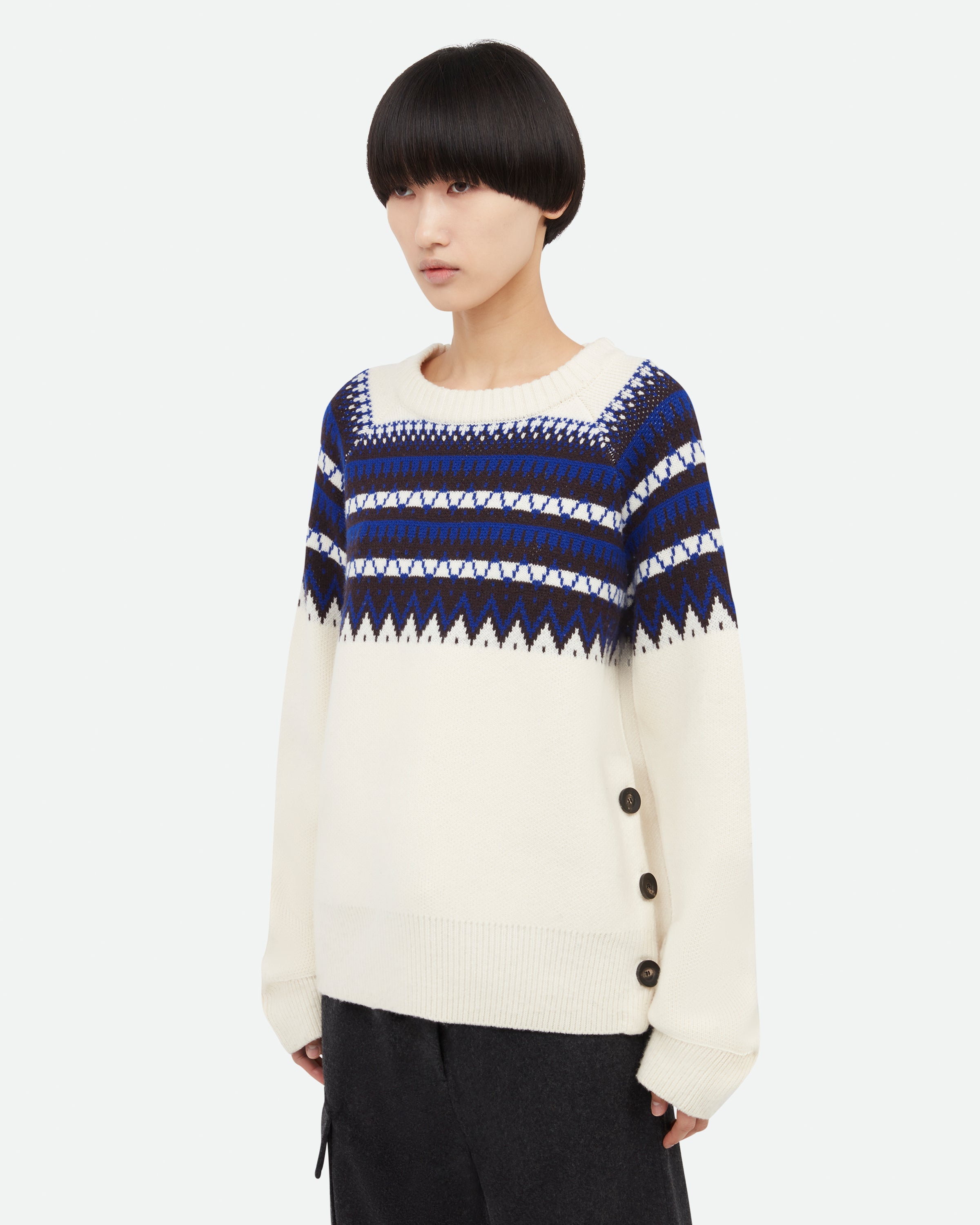 Mist Fair Isle Jumper Knitwear Wales Bonner